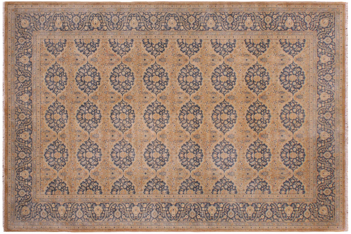 handmade Transitional Design Rust Teal Hand Knotted RECTANGLE 100% WOOL area rug 6' x 9'