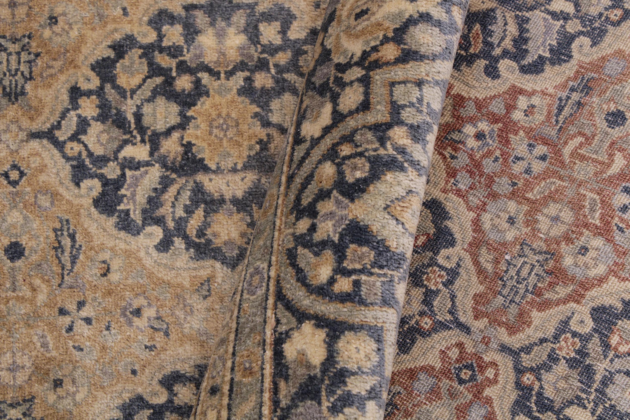 handmade Transitional Design Rust Teal Hand Knotted RECTANGLE 100% WOOL area rug 6' x 9'