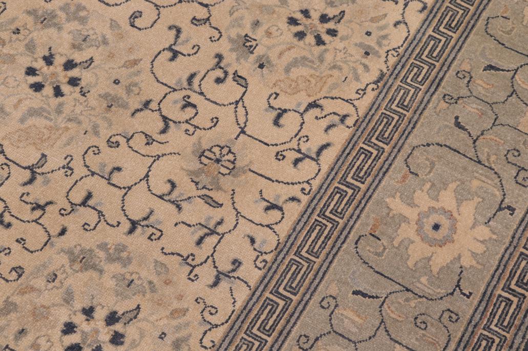 handmade Traditional Kafkaz Tan Green Hand Knotted RECTANGLE 100% WOOL area rug 6'X9'