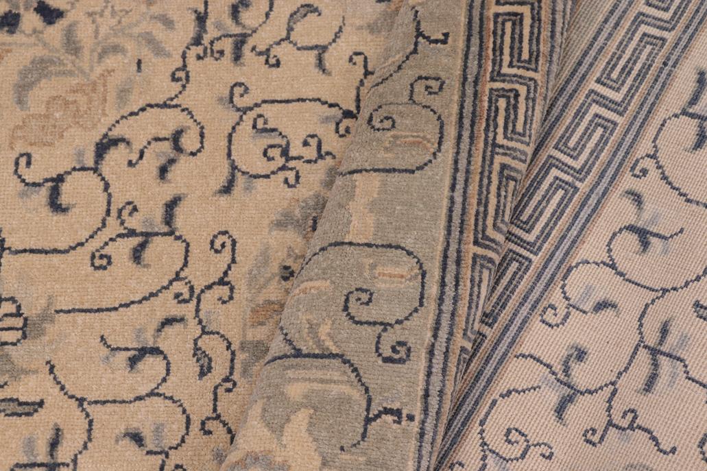 handmade Traditional Kafkaz Tan Green Hand Knotted RECTANGLE 100% WOOL area rug 6'X9'