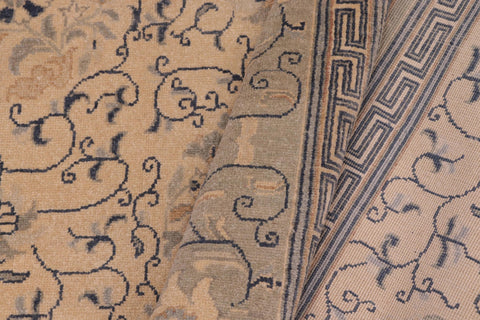handmade Transitional Kafkaz Tan Green Hand Knotted RECTANGLE 100% WOOL area rug 6' x 9'