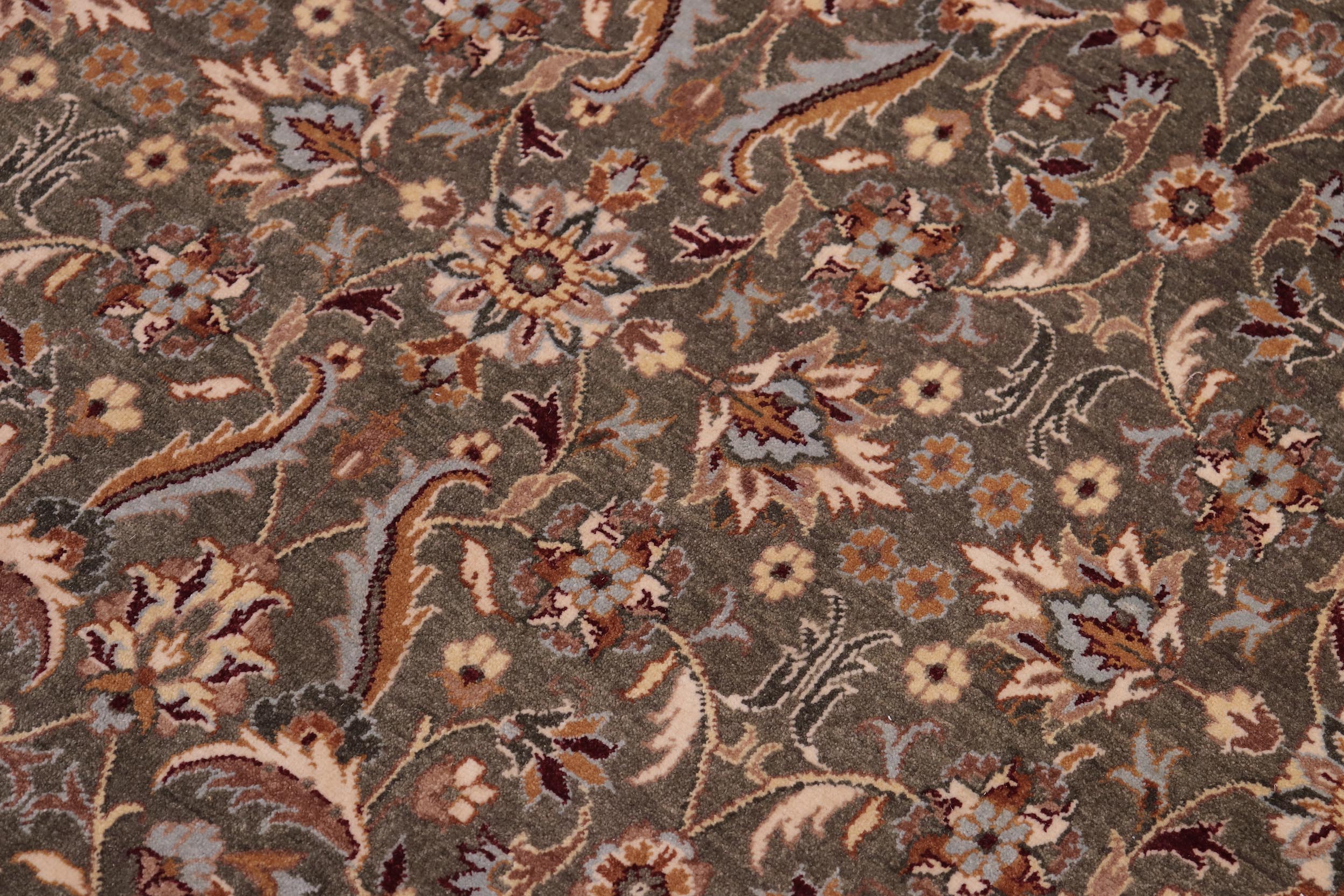 handmade Transitional Lahore Olive Green Lt. Gold Hand Knotted RECTANGLE 100% WOOL area rug 6' x 9'