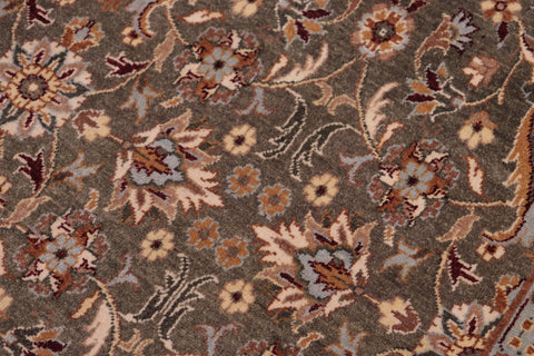 handmade Transitional Lahore Olive Green Lt. Gold Hand Knotted RECTANGLE 100% WOOL area rug 6' x 9'
