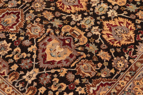 handmade Traditional Lahore Brown Lt. Brown Hand Knotted RECTANGLE 100% WOOL area rug 6' x 9'