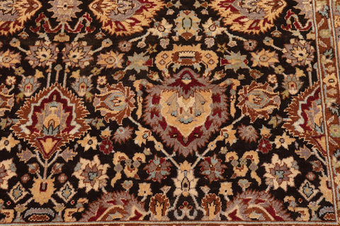 handmade Traditional Lahore Brown Lt. Brown Hand Knotted RECTANGLE 100% WOOL area rug 6' x 9'