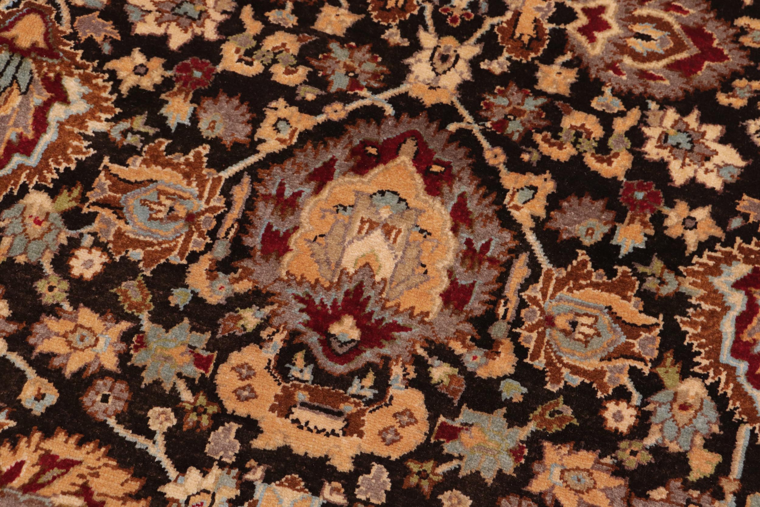 handmade Traditional Lahore Brown Lt. Brown Hand Knotted RECTANGLE 100% WOOL area rug 6' x 9'