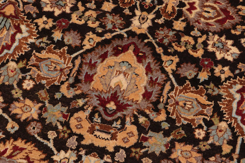 handmade Traditional Lahore Brown Lt. Brown Hand Knotted RECTANGLE 100% WOOL area rug 6' x 9'