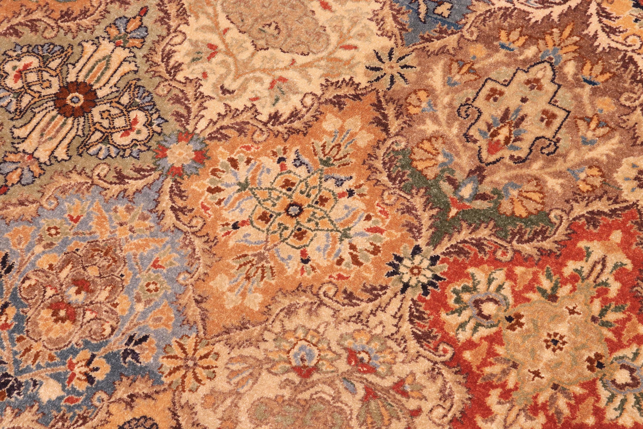 handmade Transitional Design Lt. Gold Multi Hand Knotted RECTANGLE 100% WOOL area rug 6' x 9'