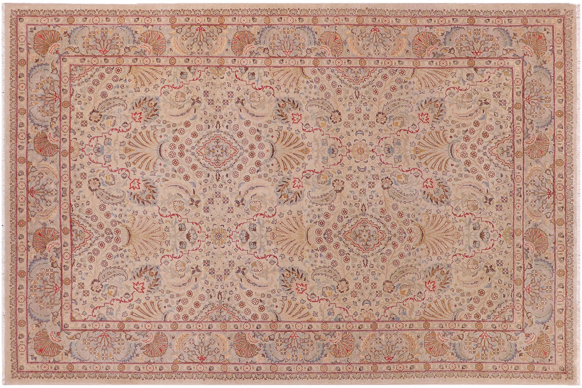 handmade Transitional Design Lt. Gray Lt. Gray Hand Knotted RECTANGLE 100% WOOL area rug 6' x 9'