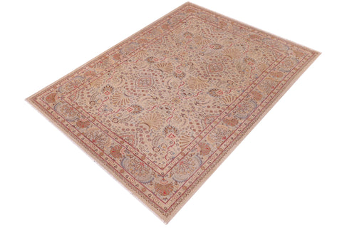 handmade Transitional Design Lt. Gray Lt. Gray Hand Knotted RECTANGLE 100% WOOL area rug 6' x 9'