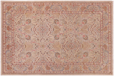 handmade Transitional Design Lt. Gray Lt. Gray Hand Knotted RECTANGLE 100% WOOL area rug 6' x 9'