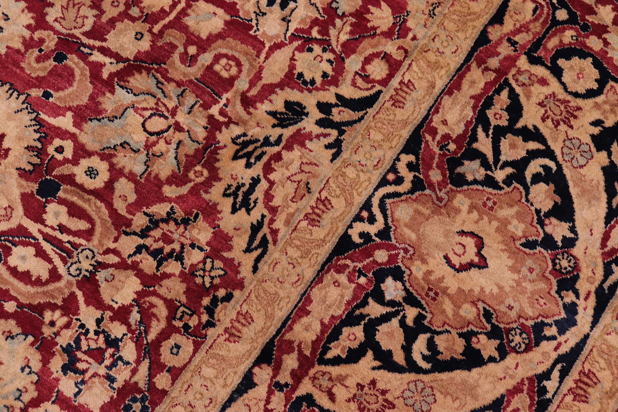 handmade Transitional Anmol Agra Red Blue Hand Knotted RECTANGLE 100% WOOL area rug 6 x 9