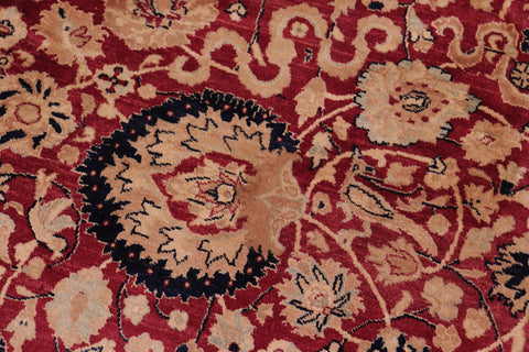 handmade Transitional Anmol Agra Red Blue Hand Knotted RECTANGLE 100% WOOL area rug 6 x 9