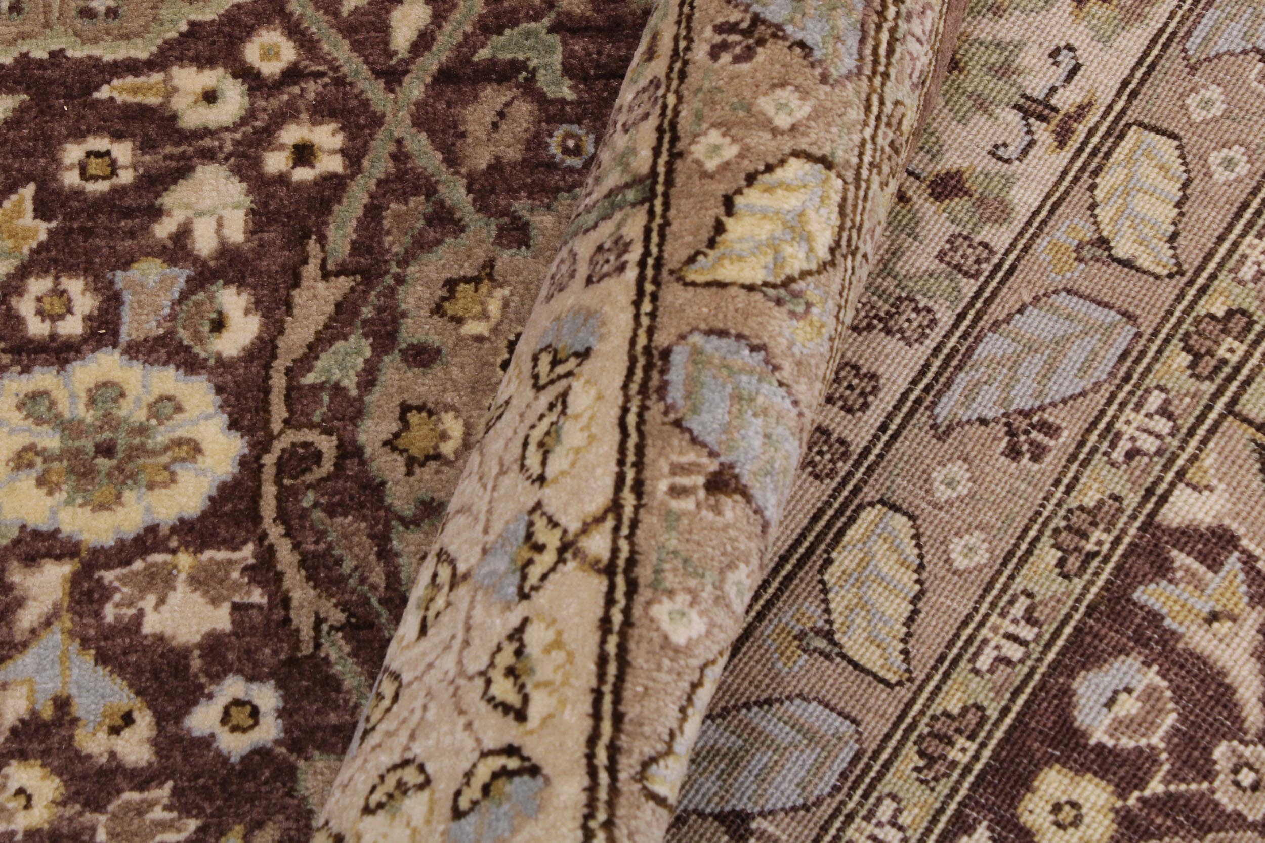 handmade Traditional Kafkaz Brown Lt. Tan Hand Knotted RECTANGLE 100% WOOL area rug 6' x 9'