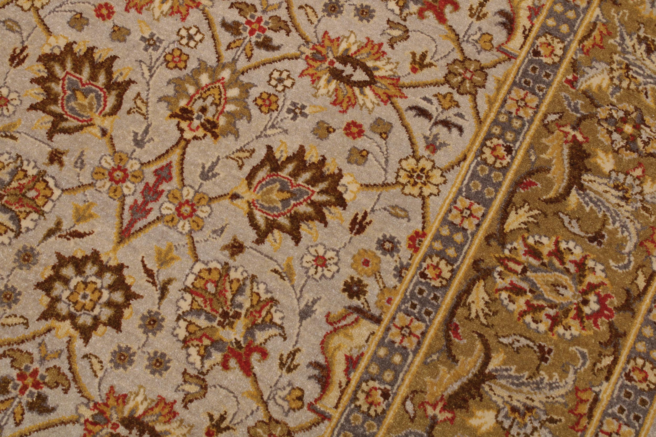 handmade Transitional Design Lt. Gray Gold Hand Knotted RECTANGLE 100% WOOL area rug 6' x 9'