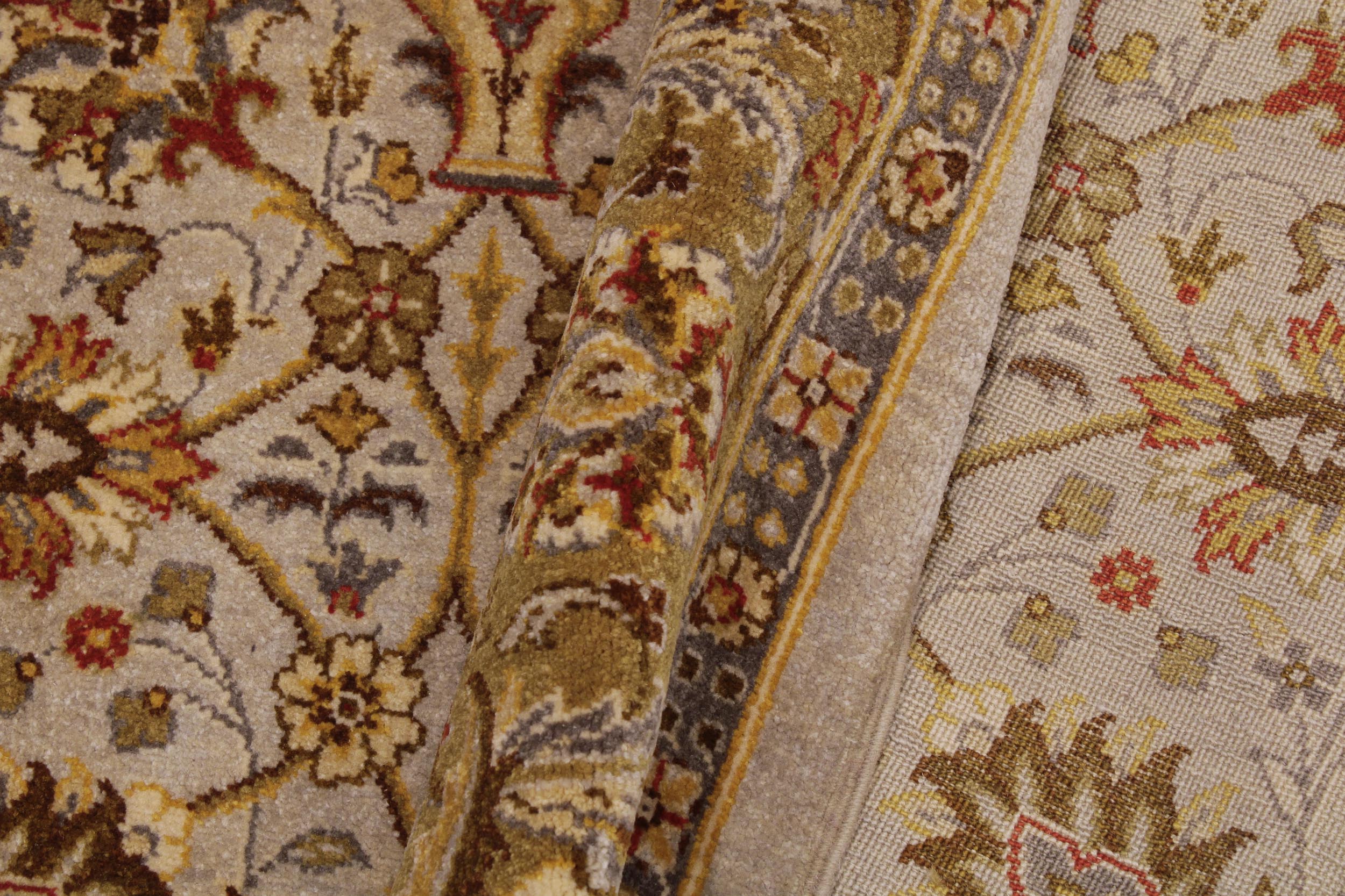 handmade Transitional Design Lt. Gray Gold Hand Knotted RECTANGLE 100% WOOL area rug 6' x 9'