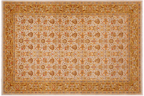 handmade Transitional Design Lt. Gray Gold Hand Knotted RECTANGLE 100% WOOL area rug 6' x 9'