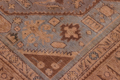 handmade Vintage Hand Painte Gray Tan Hand Knotted RECTANGLE 100% WOOL area rug 8' x 11'