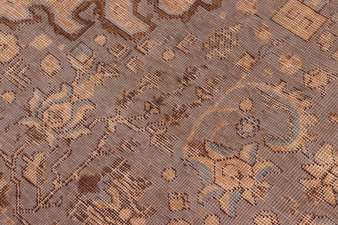 handmade Vintage Hand Painte Gray Tan Hand Knotted RECTANGLE 100% WOOL area rug 8X11