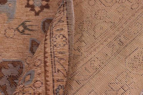 handmade Vintage Hand Painte Gray Tan Hand Knotted RECTANGLE 100% WOOL area rug 8X11