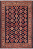 Tribal Super Kazak Seth Blue/Beige Wool Rug - 8'1'' x 9'4''