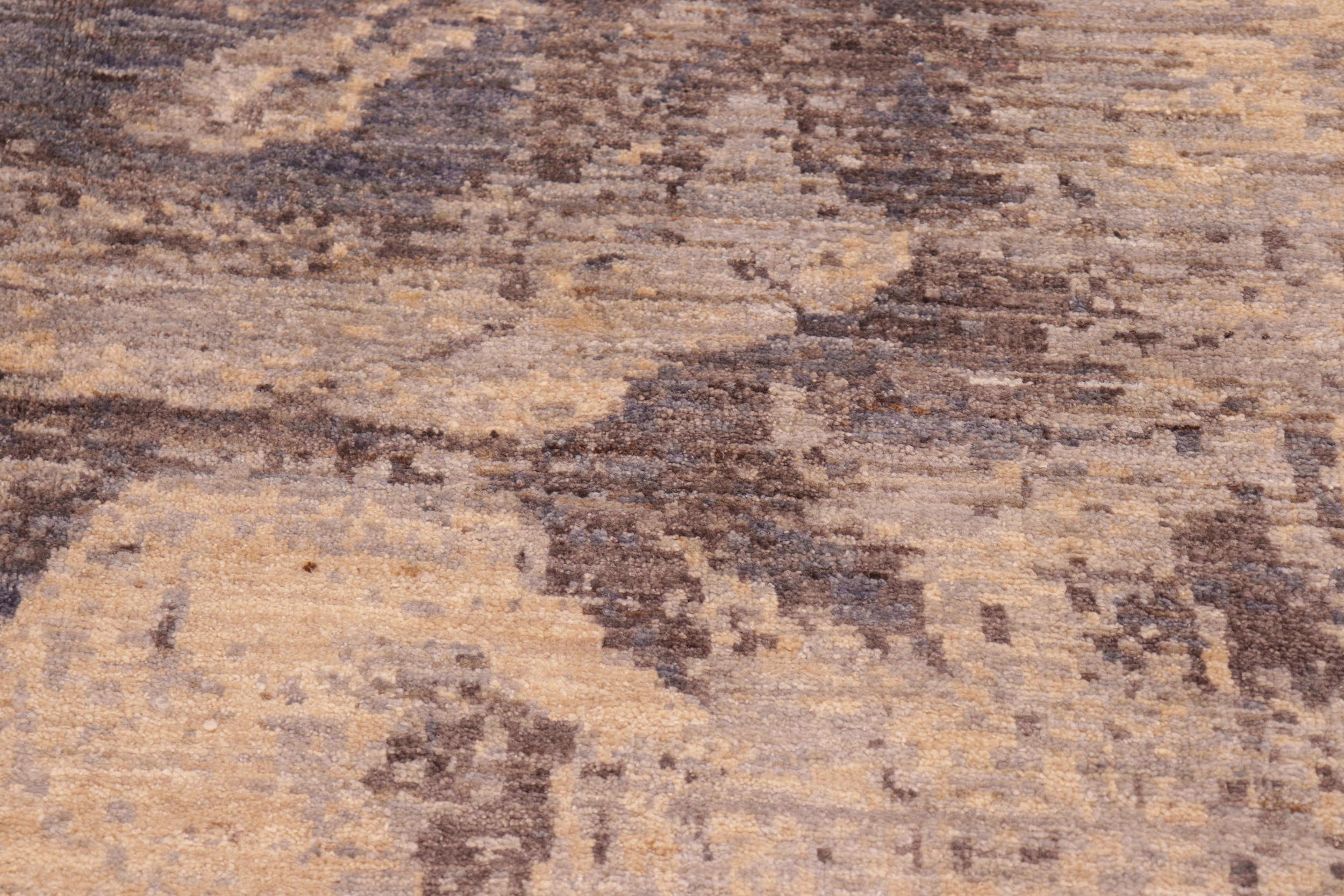 handmade Modern Kafkaz Beige Brown Hand Knotted RECTANGLE 100% WOOL area rug 8' x 10'