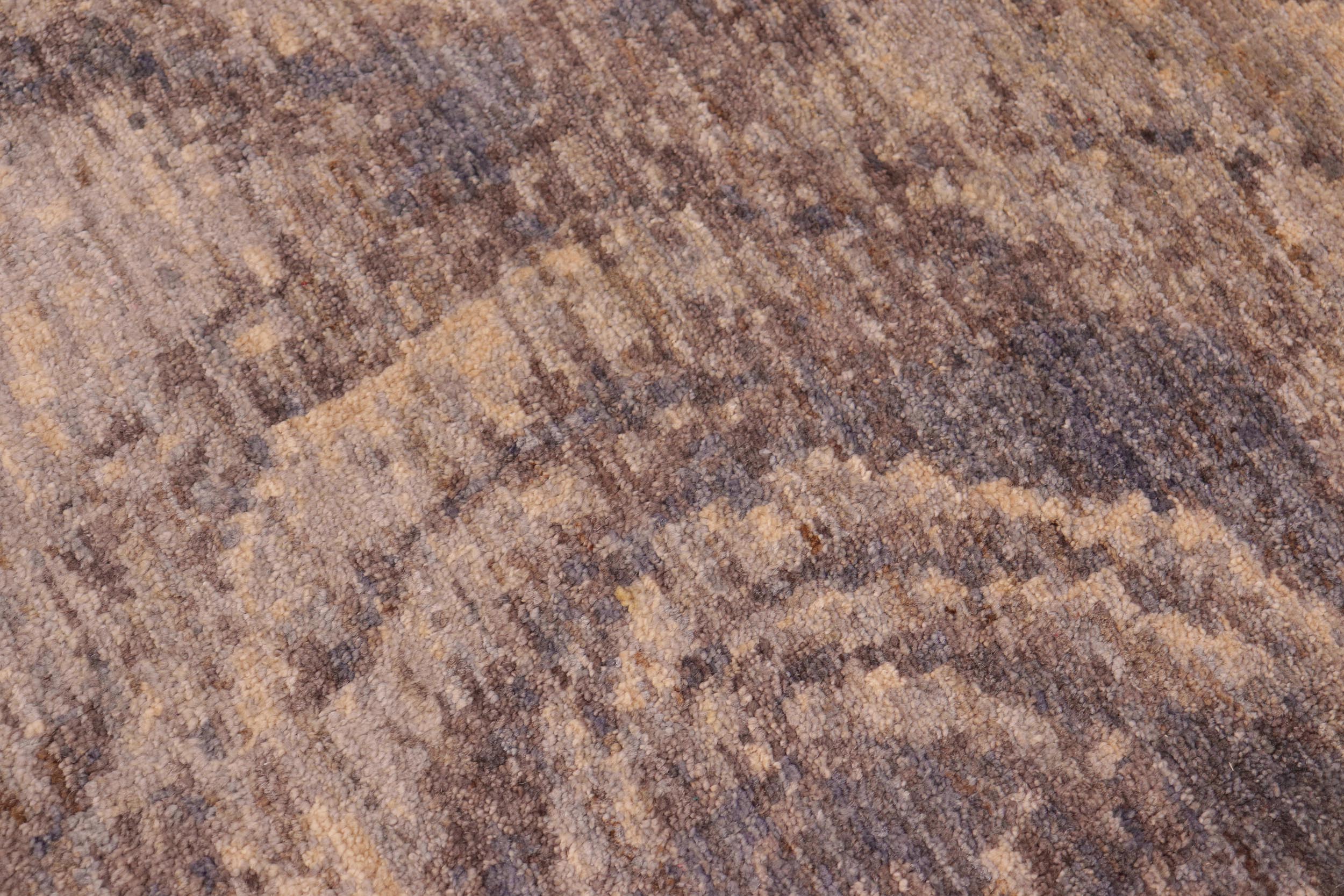 handmade Modern Kafkaz Beige Brown Hand Knotted RECTANGLE 100% WOOL area rug 8' x 10'