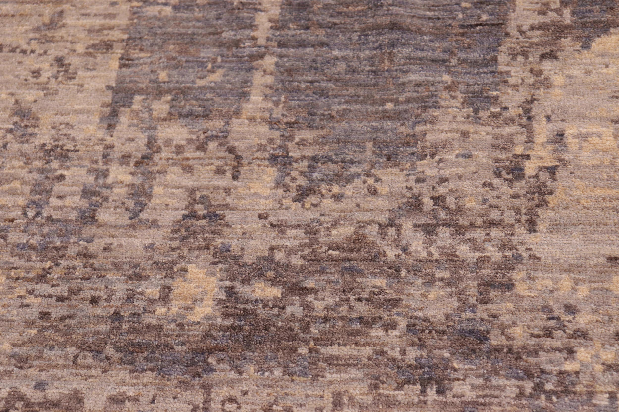 handmade Modern Kafkaz Beige Brown Hand Knotted RECTANGLE 100% WOOL area rug 8' x 10'