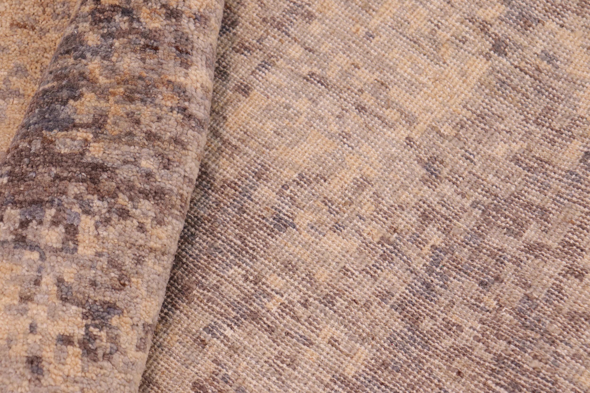 handmade Modern Kafkaz Beige Brown Hand Knotted RECTANGLE 100% WOOL area rug 8' x 10'