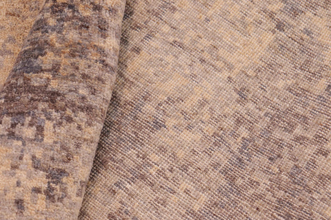 handmade Modern Kafkaz Beige Brown Hand Knotted RECTANGLE 100% WOOL area rug 8' x 10'