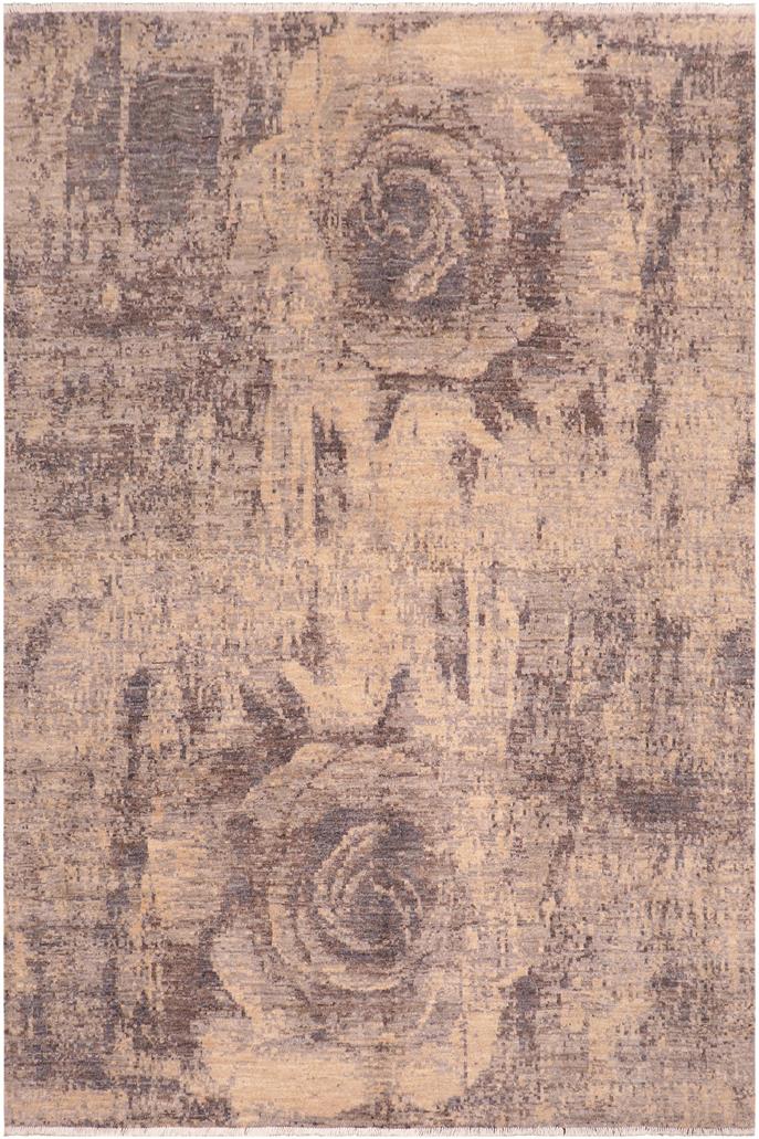 handmade Modern Kafkaz Beige Brown Hand Knotted RECTANGLE 100% WOOL area rug 8X10