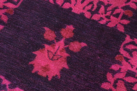 handmade Over Dyed Over Dyed Purple Purple Hand Knotted RECTANGLE 100% WOOL area rug 8' x 9'