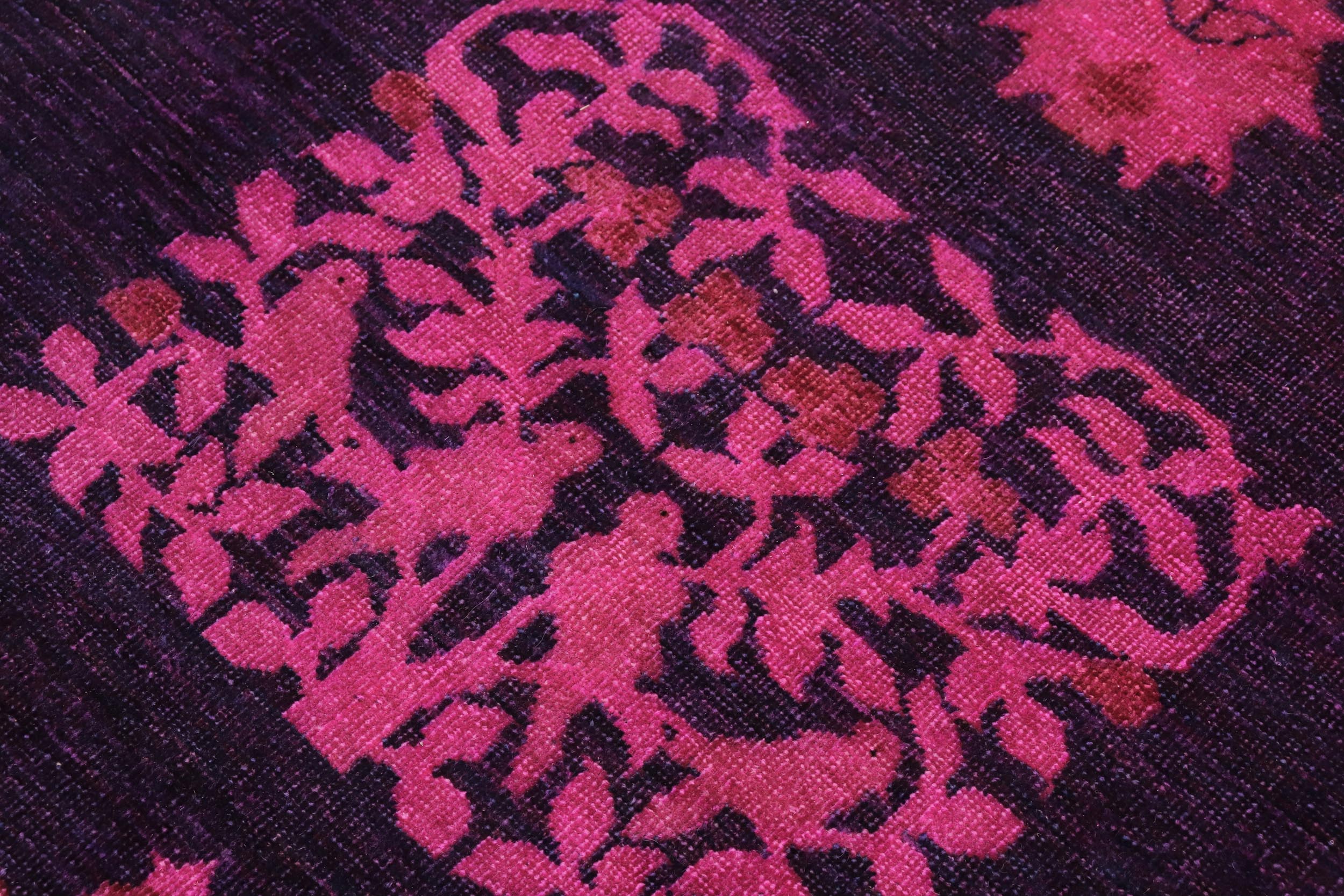 handmade Over Dyed Over Dyed Purple Purple Hand Knotted RECTANGLE 100% WOOL area rug 8' x 9'