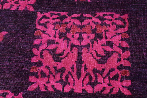 handmade Over Dyed Over Dyed Purple Purple Hand Knotted RECTANGLE 100% WOOL area rug 8' x 9'
