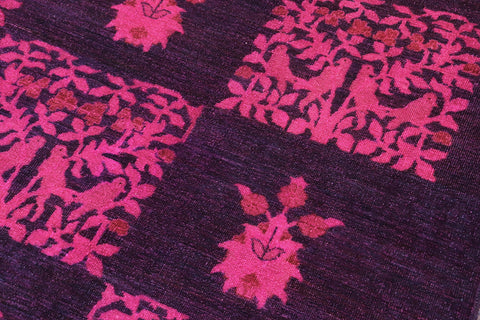 handmade Over Dyed Over Dyed Purple Purple Hand Knotted RECTANGLE 100% WOOL area rug 8' x 9'