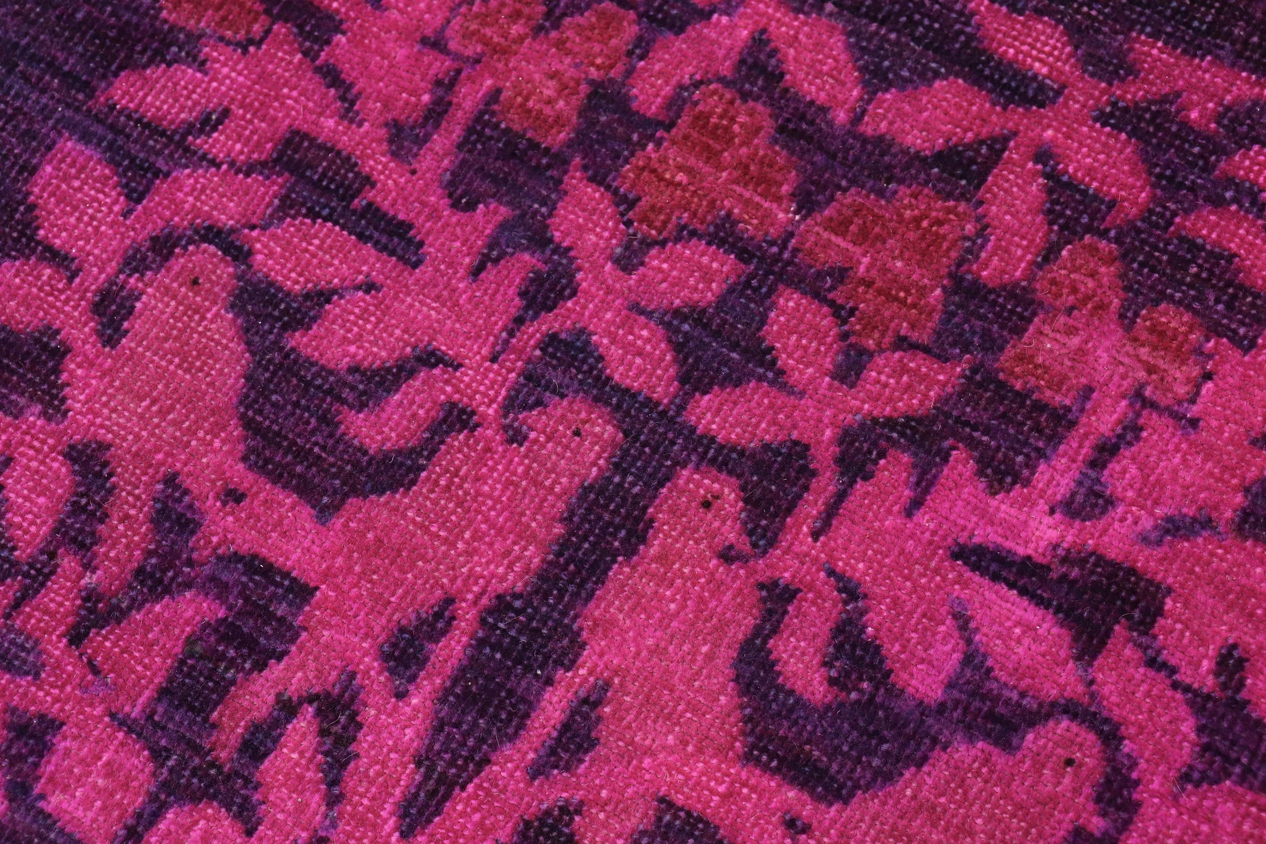 handmade Over Dyed Over Dyed Purple Purple Hand Knotted RECTANGLE 100% WOOL area rug 8' x 9'