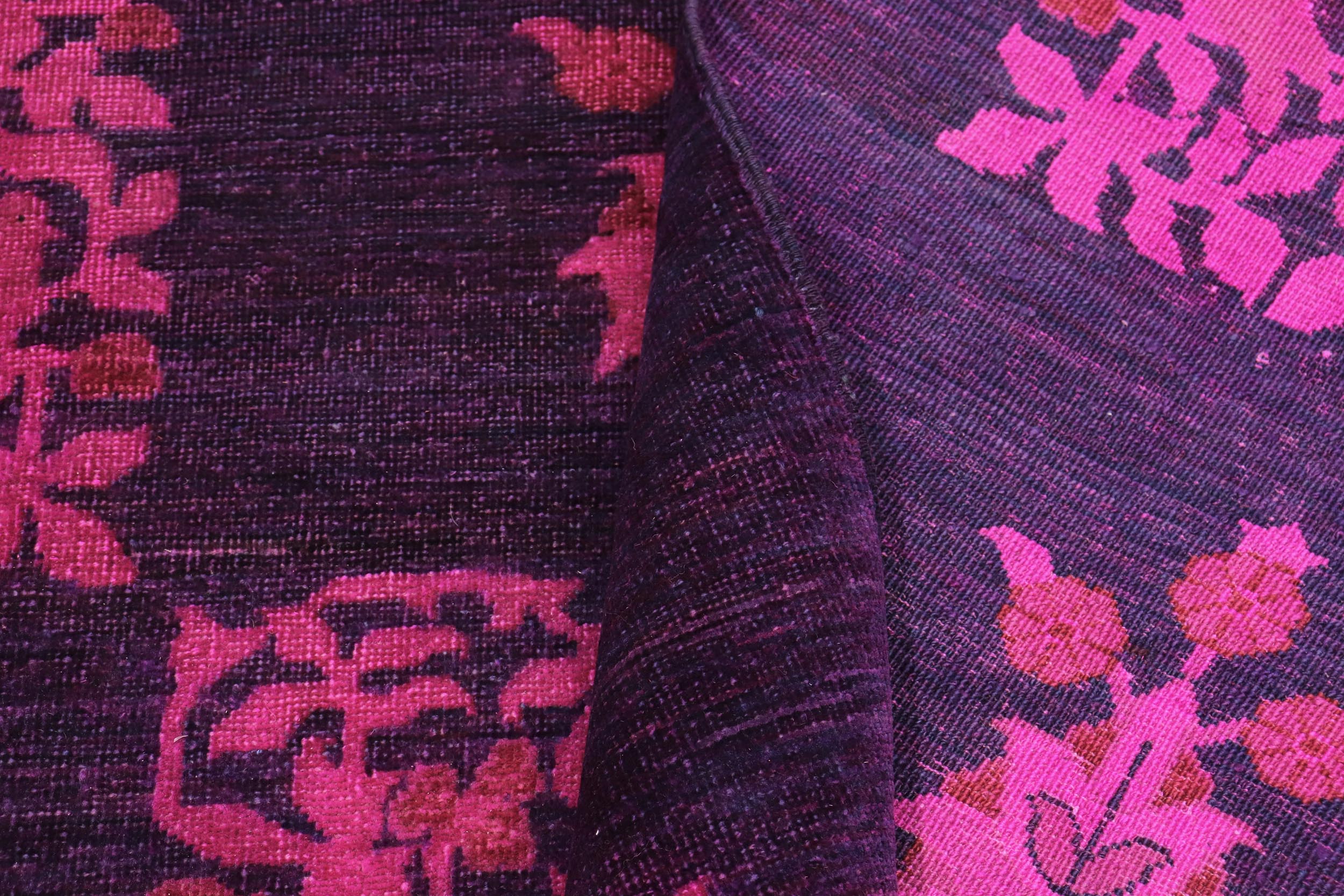 handmade Over Dyed Over Dyed Purple Purple Hand Knotted RECTANGLE 100% WOOL area rug 8' x 9'