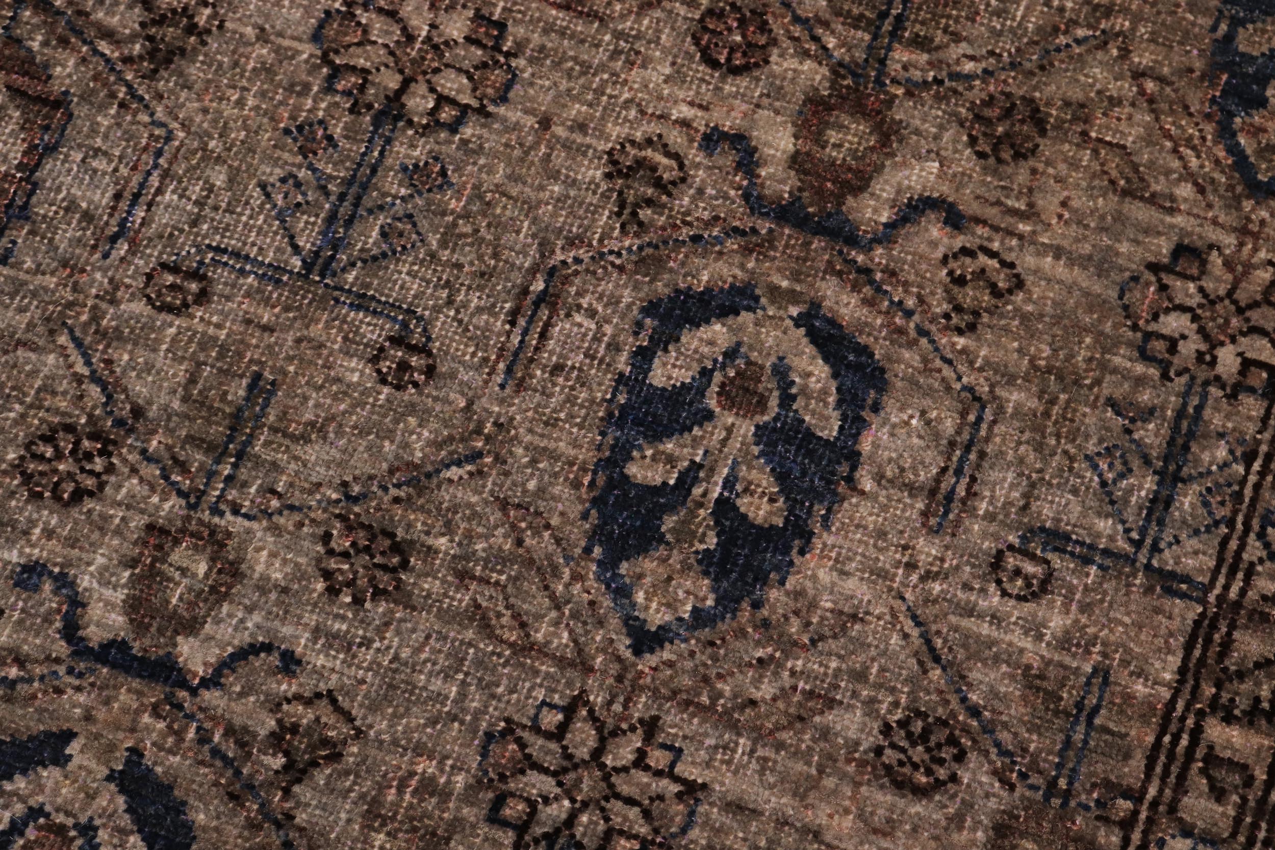 handmade Over Dyed Over Dyed Gray Gray Hand Knotted RECTANGLE 100% WOOL area rug 8' x 10'