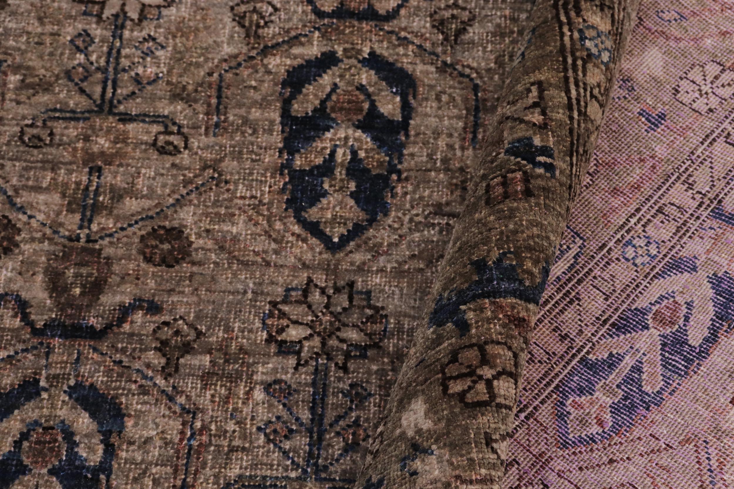 handmade Over Dyed Over Dyed Gray Gray Hand Knotted RECTANGLE 100% WOOL area rug 8' x 10'