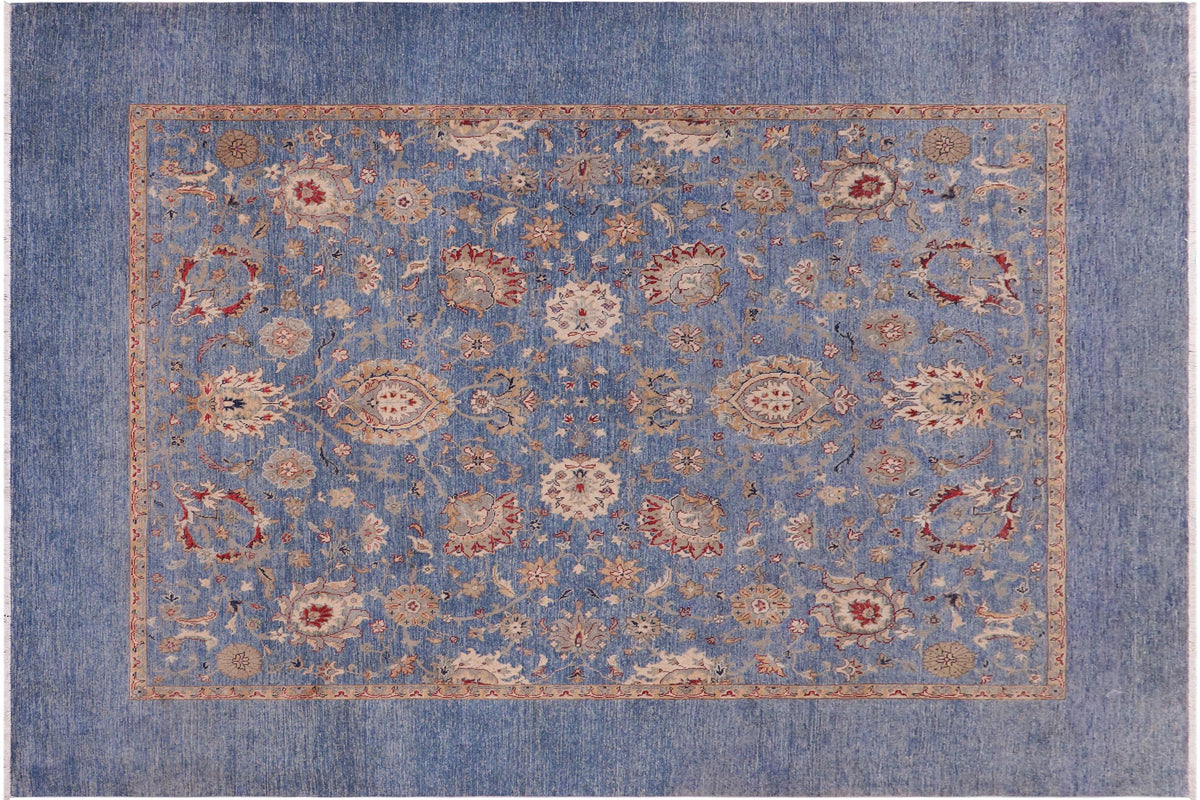handmade Traditional Kafkaz Blue Tan Hand Knotted RECTANGLE 100% WOOL area rug 8x10
