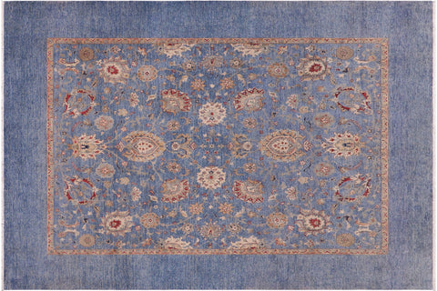 handmade Traditional Kafkaz Blue Tan Hand Knotted RECTANGLE 100% WOOL area rug 8x10