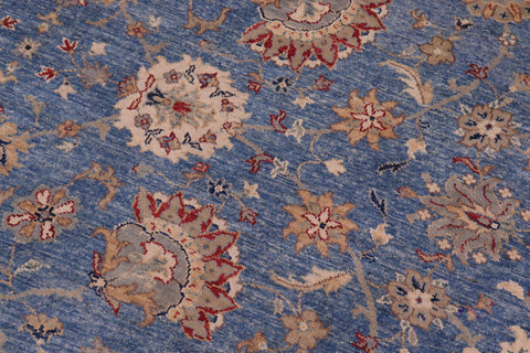 handmade Traditional Kafkaz Blue Tan Hand Knotted RECTANGLE 100% WOOL area rug 8x10
