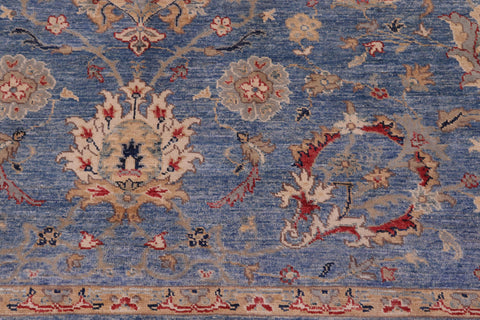 handmade Traditional Kafkaz Blue Tan Hand Knotted RECTANGLE 100% WOOL area rug 8x10