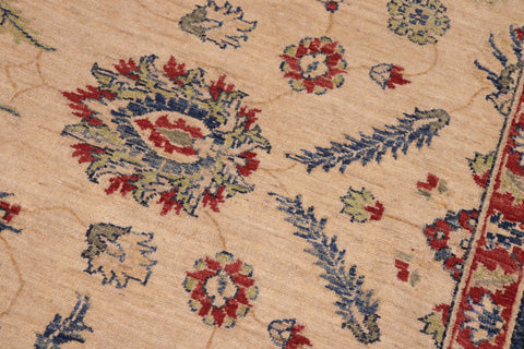handmade Traditional Kafkaz Beige Blue Hand Knotted RECTANGLE 100% WOOL area rug 8x10