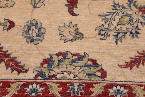 handmade Traditional Kafkaz Beige Blue Hand Knotted RECTANGLE 100% WOOL area rug 8x10