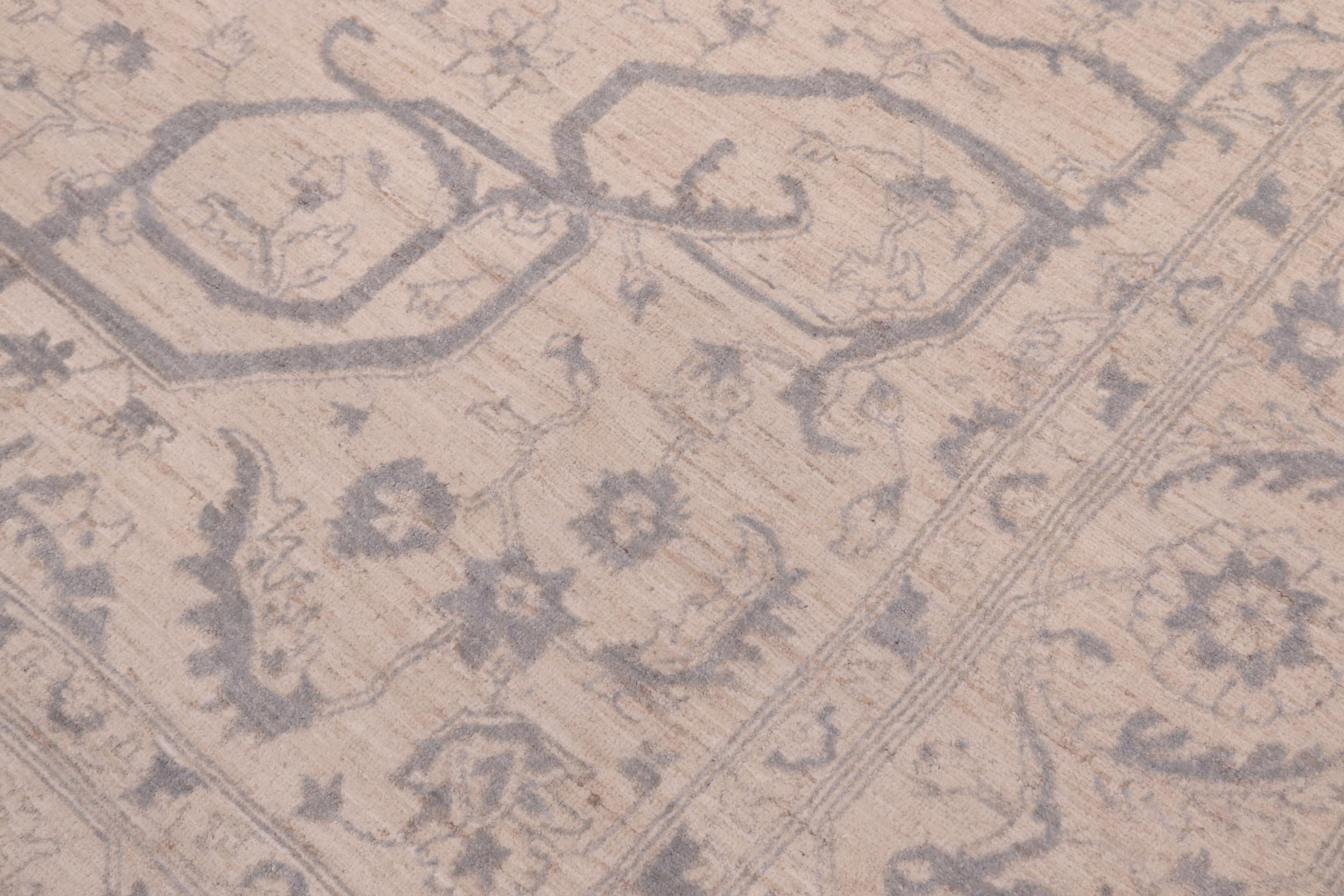 handmade Traditional Kafkaz Ivory Gray Hand Knotted RECTANGLE 100% WOOL area rug 8' x 10'