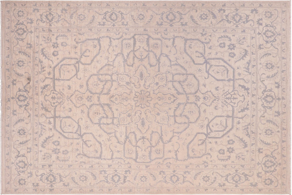 handmade Traditional Kafkaz Ivory Gray Hand Knotted RECTANGLE 100% WOOL area rug 8' x 10'