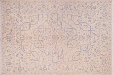 handmade Traditional Kafkaz Ivory Gray Hand Knotted RECTANGLE 100% WOOL area rug 8' x 10'