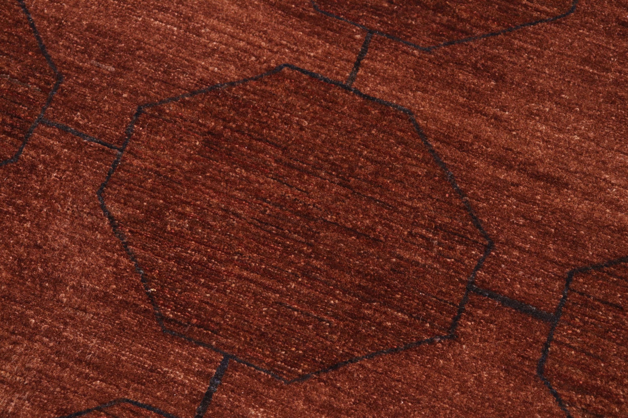 handmade Over Dyed Over Dyed Brown Blue Hand Knotted RECTANGLE 100% WOOL area rug 6' x 9'