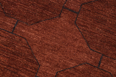 handmade Over Dyed Over Dyed Brown Blue Hand Knotted RECTANGLE 100% WOOL area rug 6' x 9'